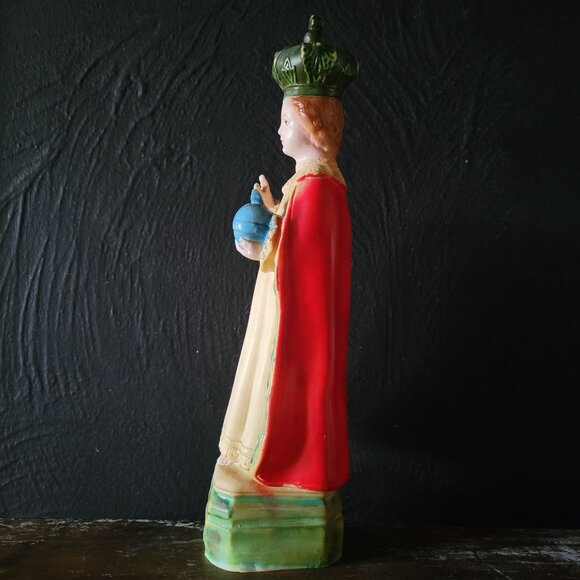 Vintage Infant Of Prague Catholic Statue, Vintage Plastic Religious Figure - Picture 5 of 7